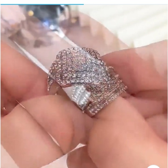 🌞💎💍2 PC CZ SILVER WEDDING RING SET ITS BEAUTIFUL-FASHION JEWELRY - Picture 13 of 15